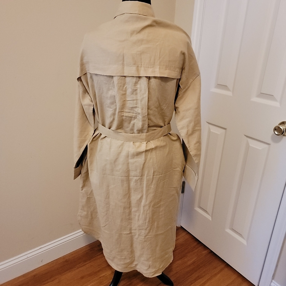 Esprit NWT Oversized Button Down Trench Coat Dress Size 8 - Picture 4 of 10